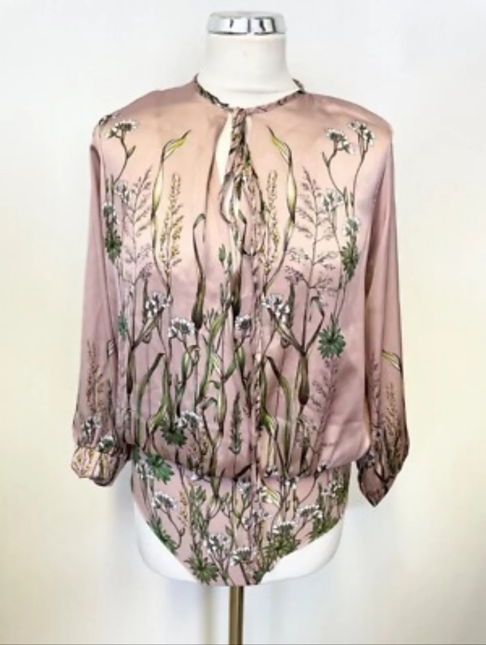 Zara Floral Satin Like Ladies Top - Picture 2 of 5